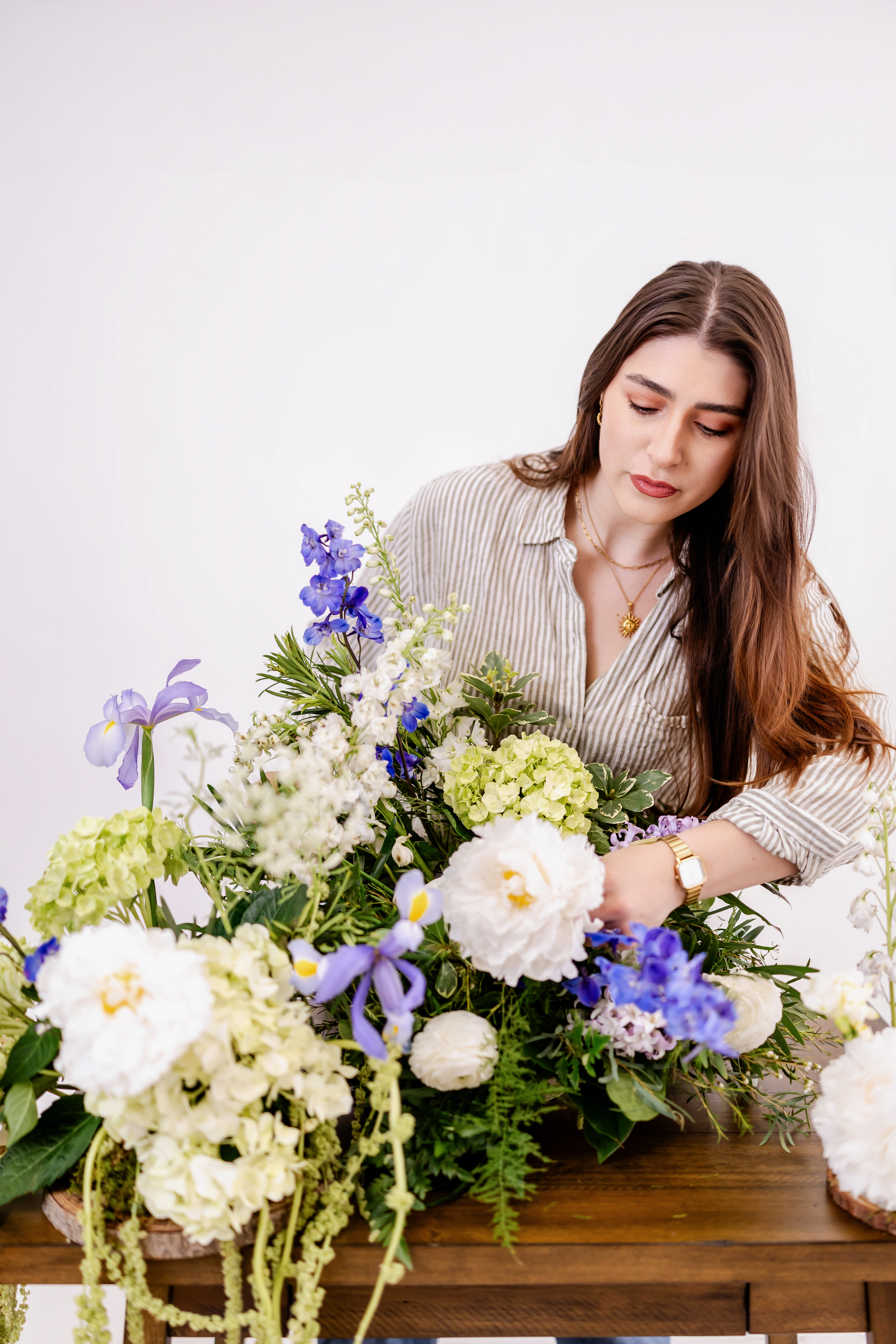Annapolis Wedding Florist for DC and Maryland, working with garden-style flowers in a natural, organic arrangement